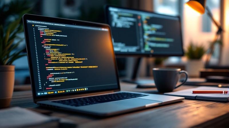 Code-Editor mit Python-Script für Datenanalyse und Terminal